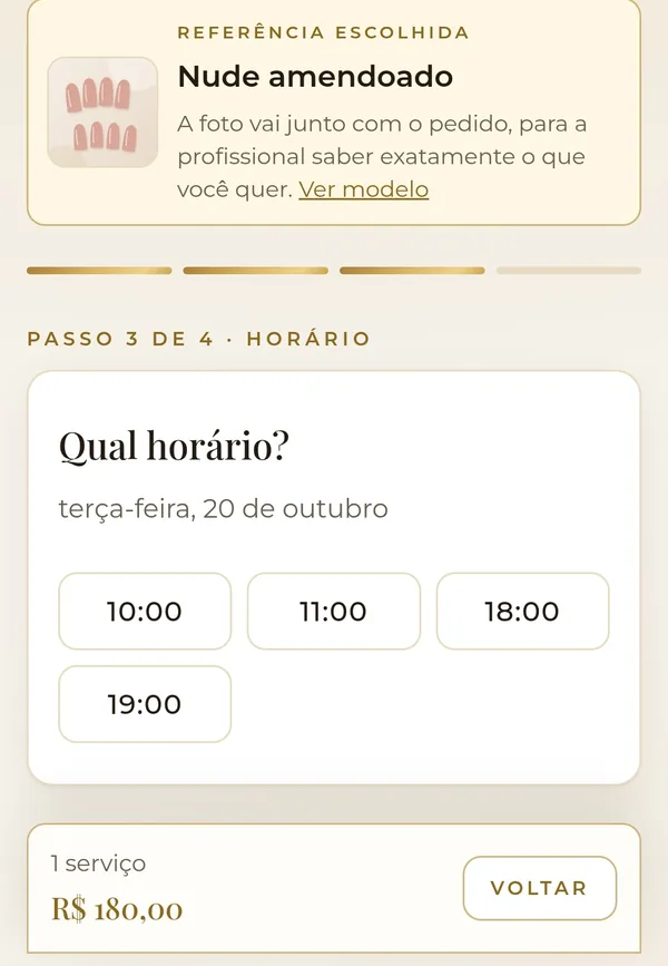 Tela do Agenda Studio: só horários livres